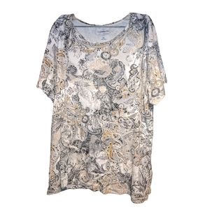 Croft and Barrow Short Sleeve Top Size 1X